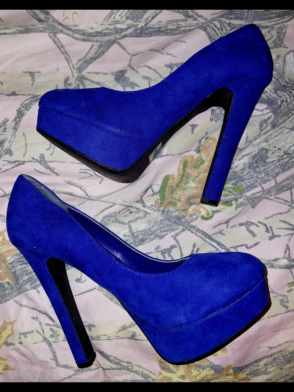 Blue Platform High Heel Pumps - Women